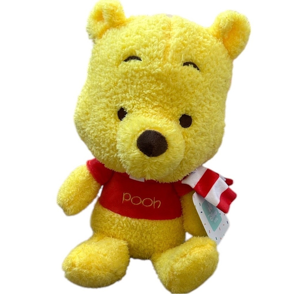 New Disney Winnie the Pooh Super Plush Winnie With Scarf Stuffed Animal Toy